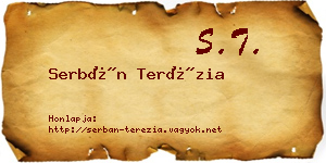 Serbán Terézia névjegykártya